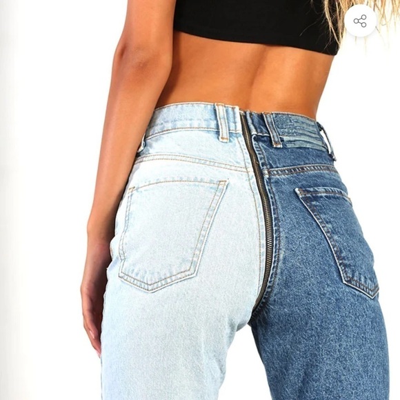 Revice Ying Yang Tokyo Wash Crops Full Zip 2 Toned Jeans Size 25 Women's - Picture 13 of 15